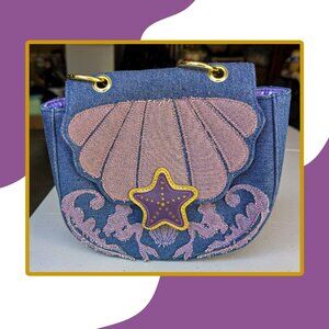 Loungefly Disney The Little Mermaid Ariel Denim Saddle Bag